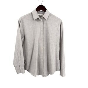 LA Collection Emilia Button Down Shirt Size 0 Light Grey Virgin Wool Blend